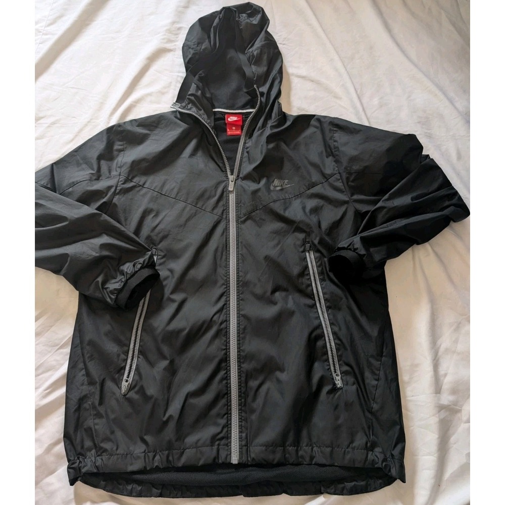 Vintage Nike Red Tag‎ Mens Medium Black Full Zip Windbreaker Jacket With Hood